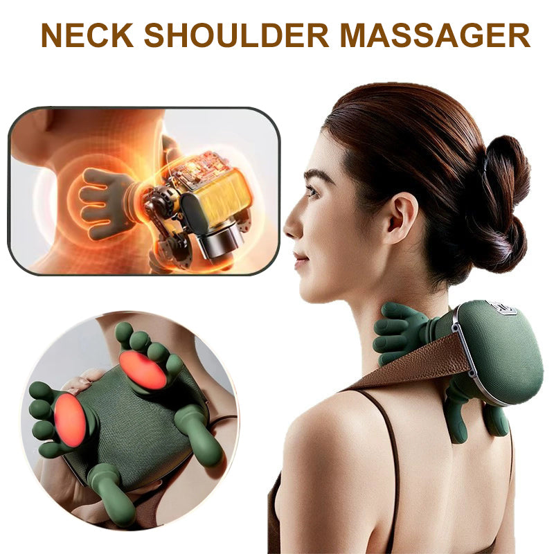 THERALYX Wireless Neck & Shoulder Massager – Electric 4D Kneading Massage Shawl with Heat for Neck, Shoulder,Legs & Back Pain Relief